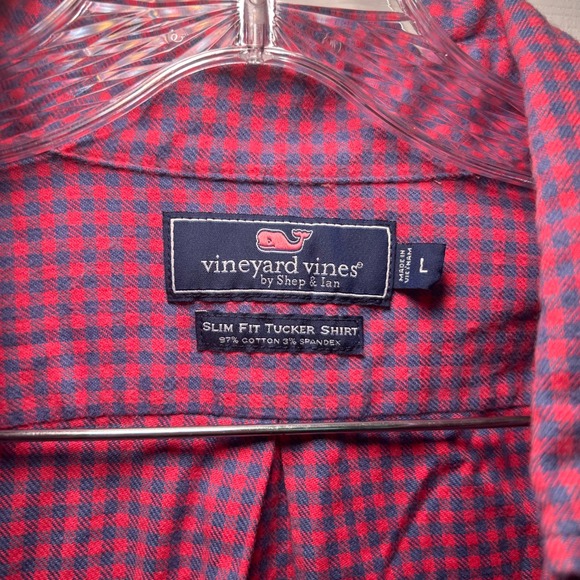 Vineyard vines slim fit tucker shirt pink blue men's large‎ preppy career office - Picture 4 of 8